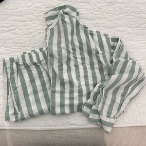 Victoria’s Secret Green and White Stripe PJs
